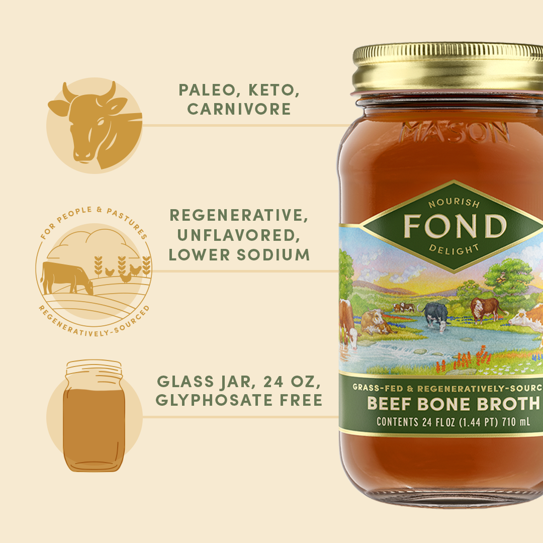 Regenerative Grass-fed Beef Bone Broth 24oz