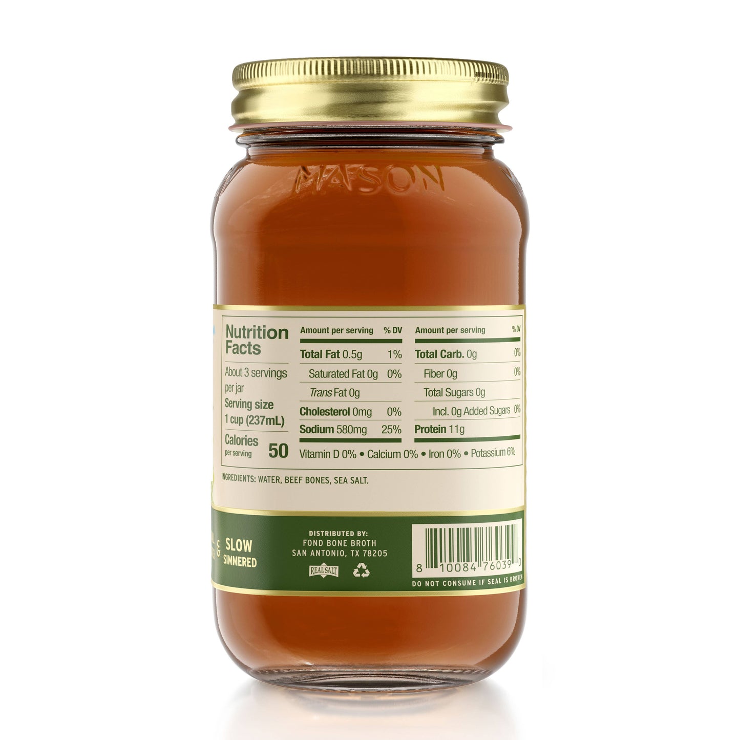 Regenerative Grass-fed Beef Bone Broth 24oz