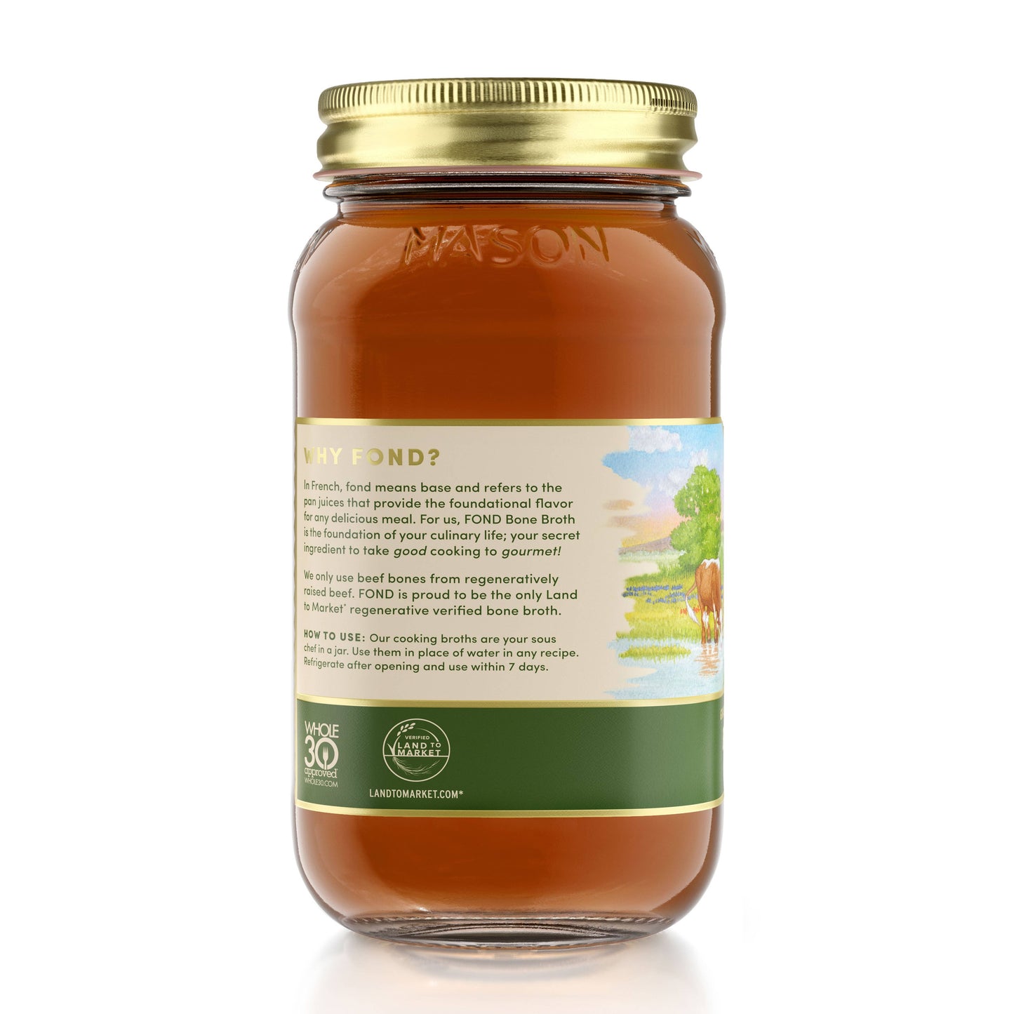 Regenerative Grass-fed Beef Bone Broth 24oz