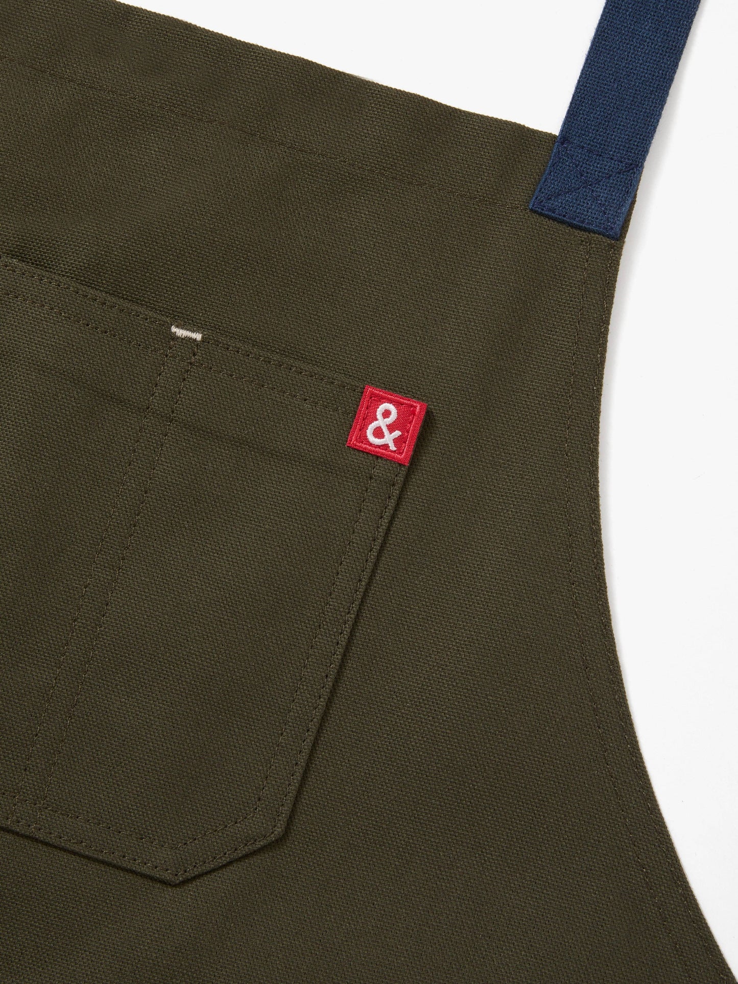 The All Day Crossback Apron - Olive Green/ Navy