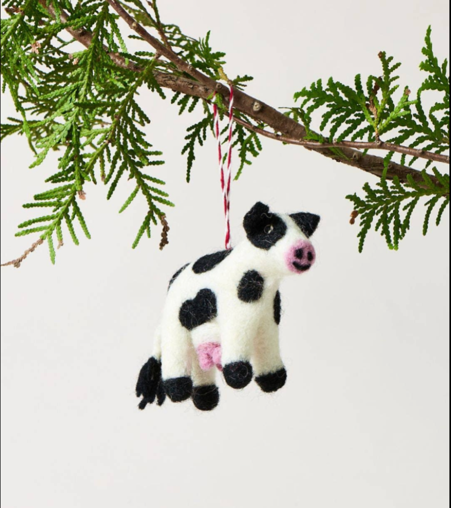 Felted On The Farm Ornament: Cow