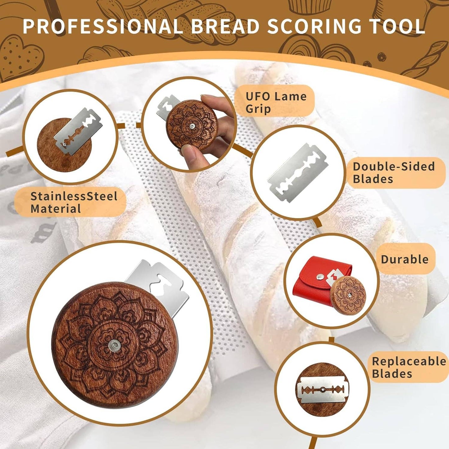 Wooden Lame Bread Scoring Tool