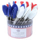 Mini Silicone Tongs - Assorted Red,White & Blue