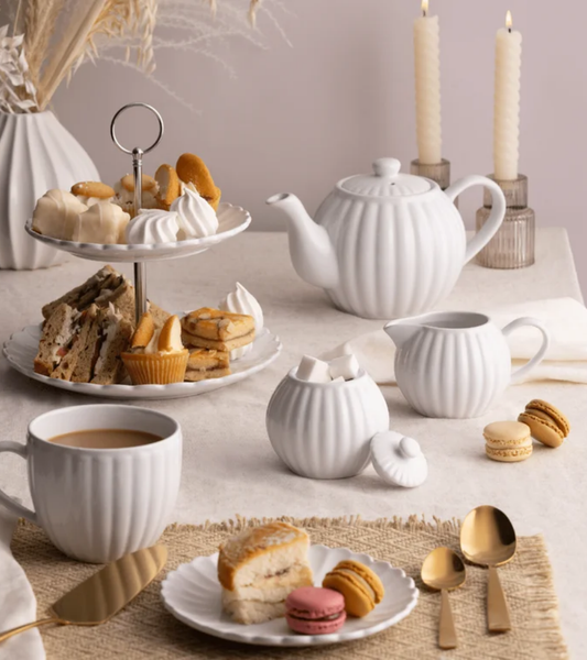 Luxe Sugar and Creamer - White