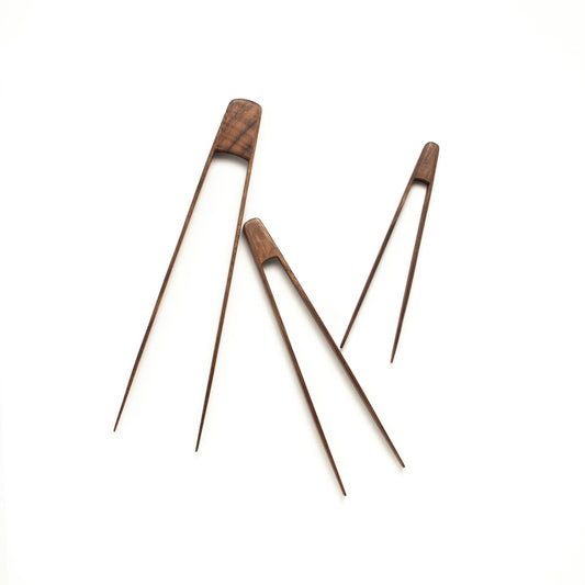 Walnut Wood Tongs - 11”/9”/7”