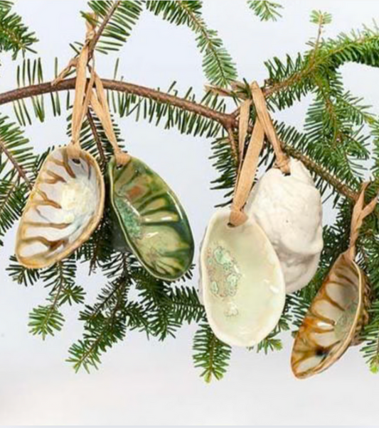 Handmade Ceramic Oyster Ornament