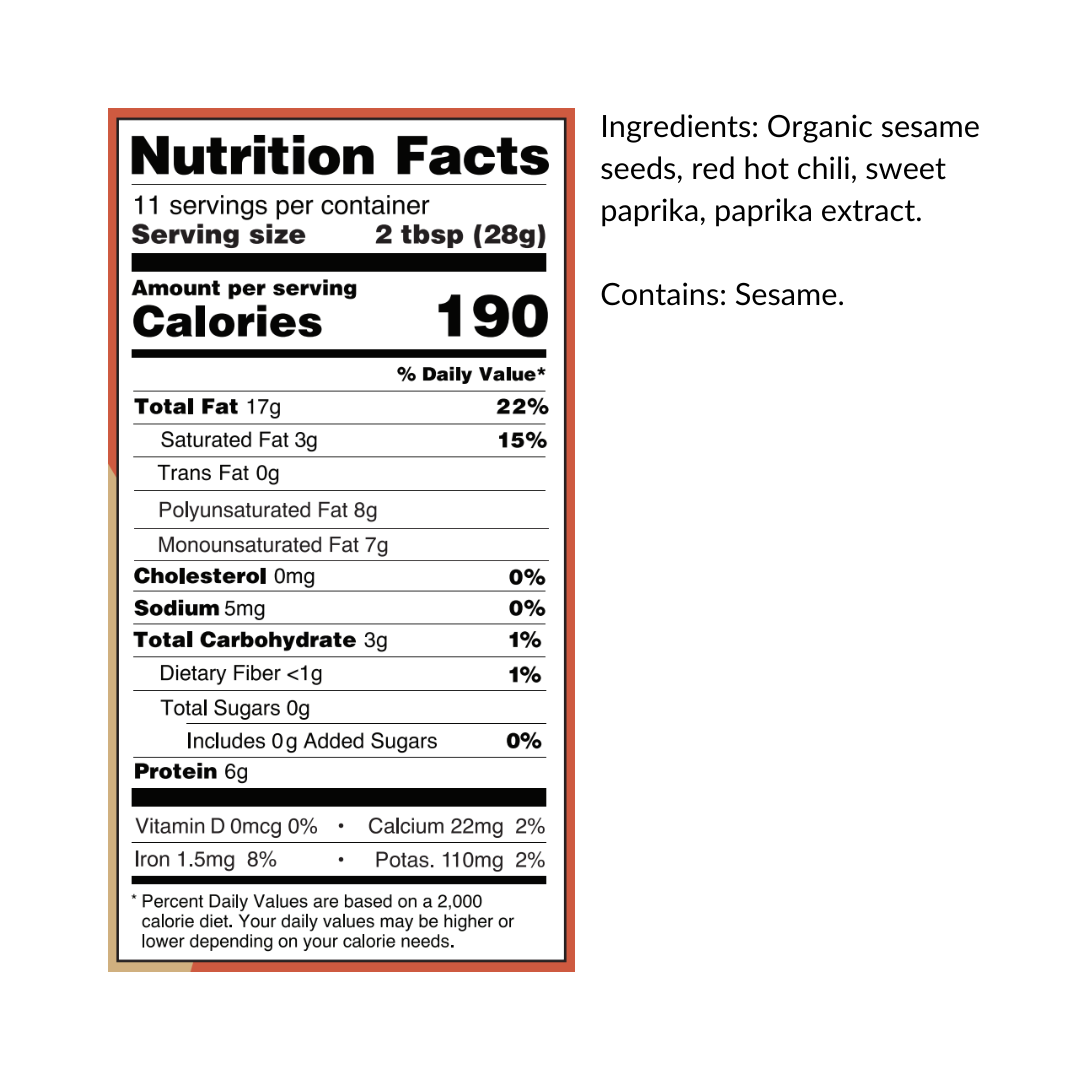 Organic Spicy Tahini Squeeze Bottle