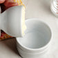 White Stoneware Butter Pot