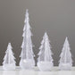 Silver Leaf Evergreen Glass Trees